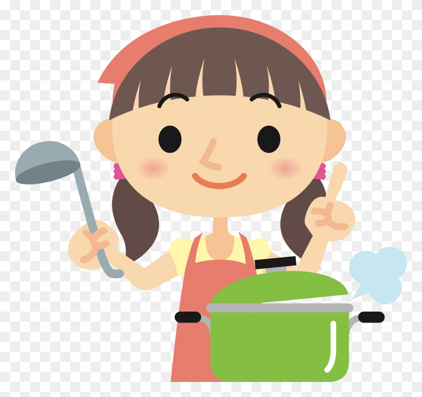 2400x2247 Clipart - Woman Cooking Clipart