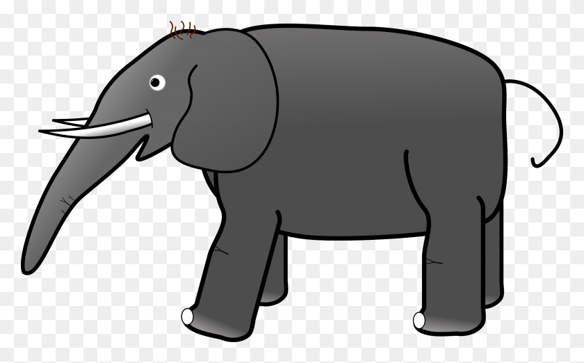 2400x1423 Clipart - African Elephant Clipart