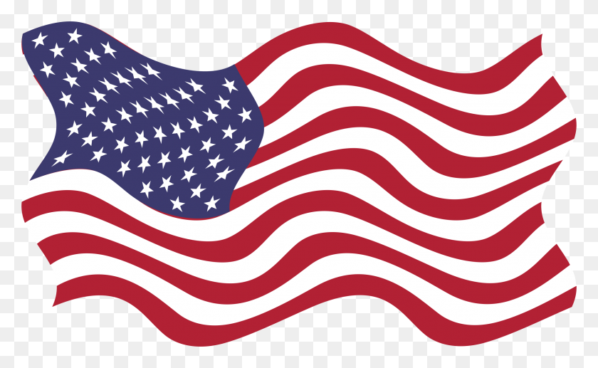 2366x1388 Clipart - Bandera Estadounidense En El Poste Png