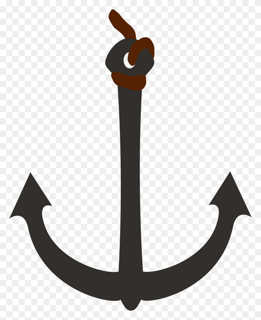 1933x2400 Clipart - Anchor With Rope Clipart