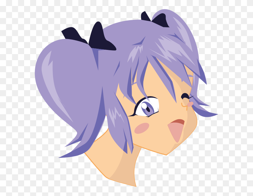 610x592 Clipart - Anime Girl Face PNG