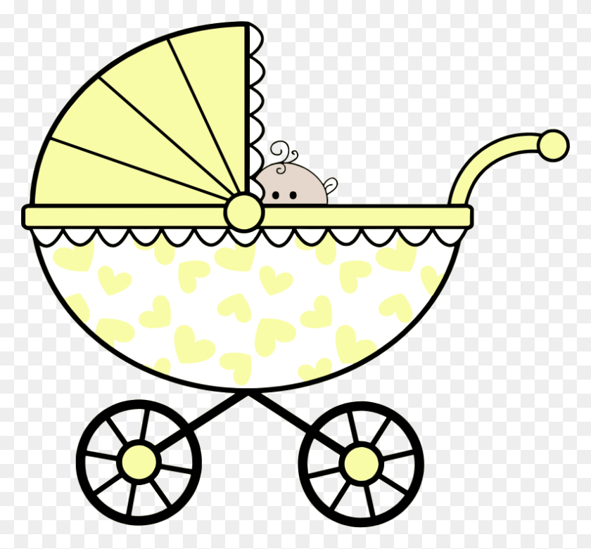 792x733 Clipart - Baby Stroller Clipart