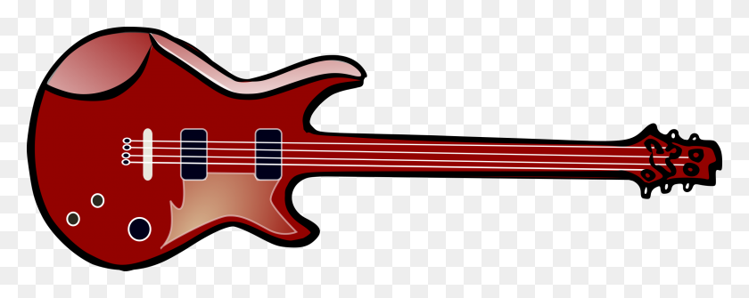 2400x847 Clipart - Bass Guitar Clipart