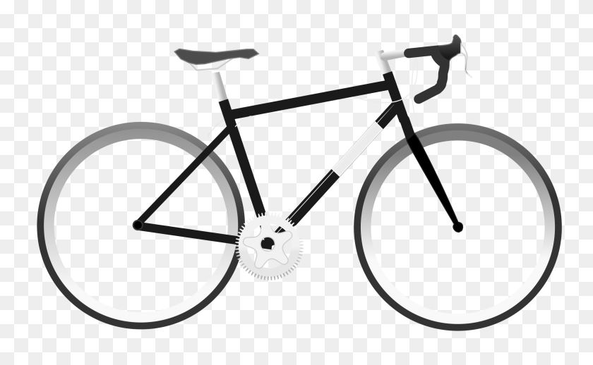2400x1410 Clipart - Bicycle Clipart Black And White