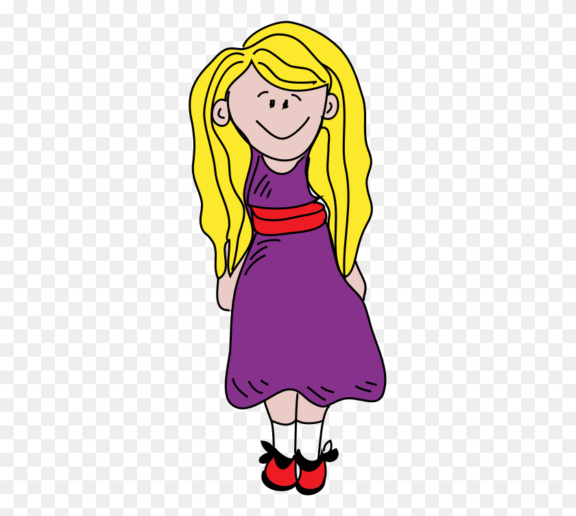 289x692 Clipart - Chica Rubia Clipart