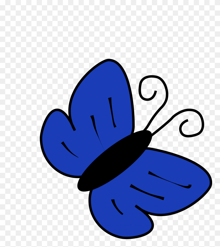 2120x2400 Clipart - Blue Butterfly Clipart