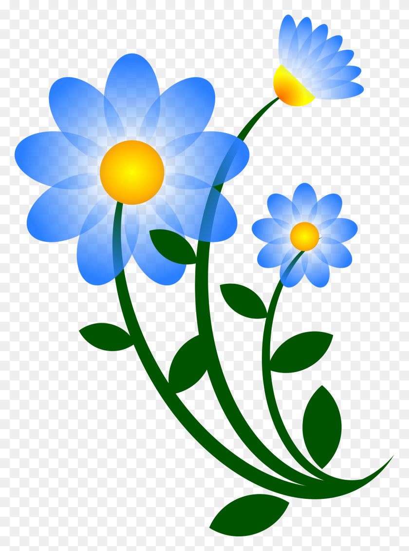 1748x2400 Клипарт - Голубой Цветок Png