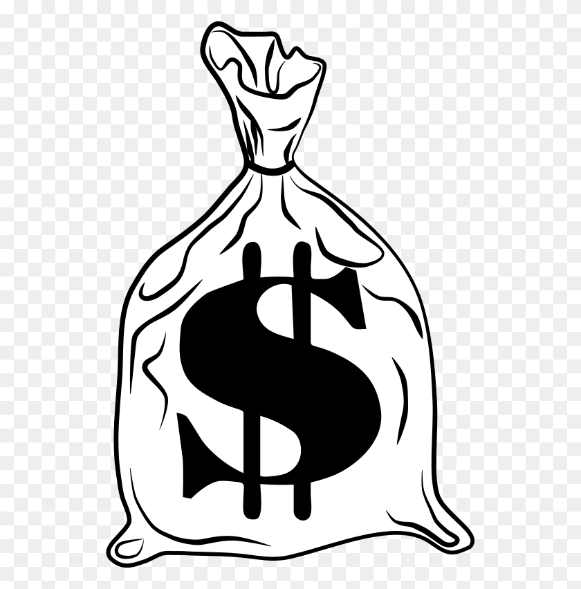 534x792 Clipart - Money Bag Clipart Black And White