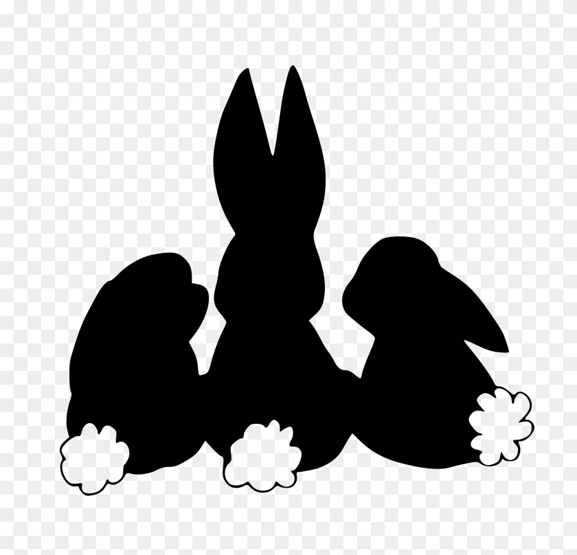 2400x2304 Clipart - Bunny Silhouette Clip Art