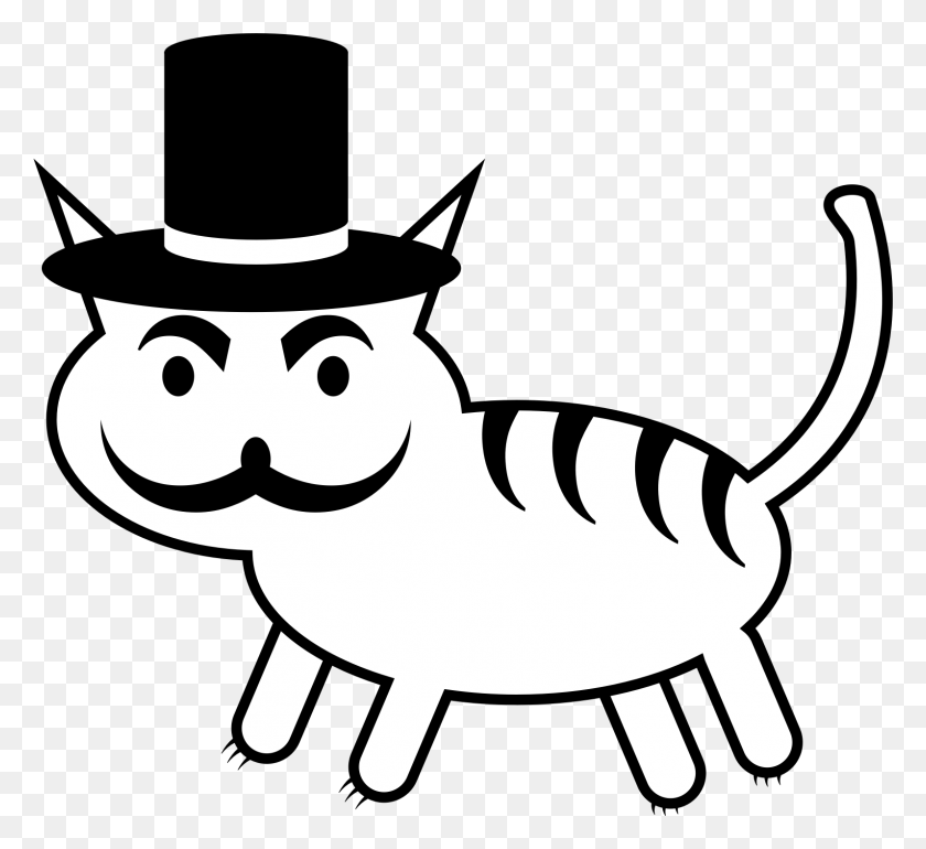 1594x1451 Clipart - Gato En El Sombrero Png