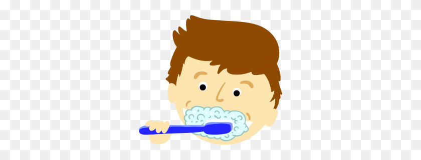 288x260 Clipart - Child Brushing Teeth Clipart