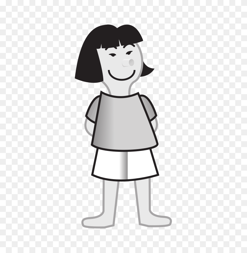 381x800 Clipart - Chinese Girl Clipart
