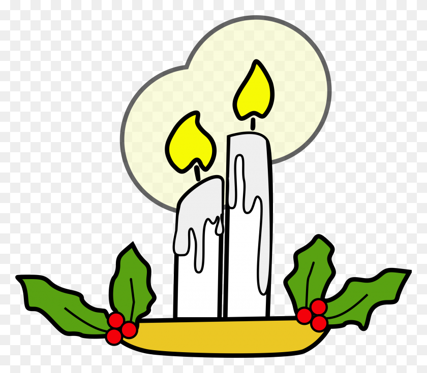 2400x2077 Clipart - Christmas Candle Clipart