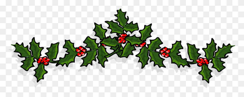 1682x597 Clipart - Christmas Holly Clipart