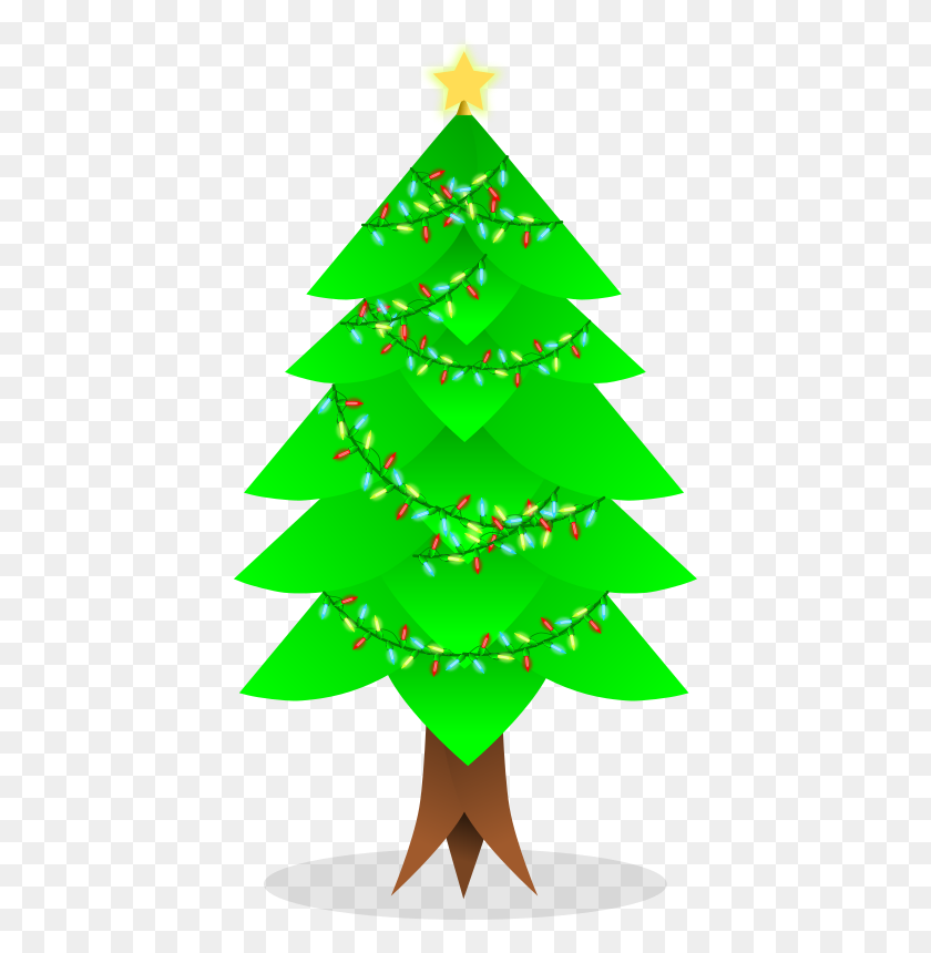 418x800 Clipart - Christmas Tree Vector PNG