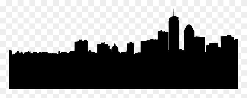2360x830 Clipart - City Skyline Silhouette PNG