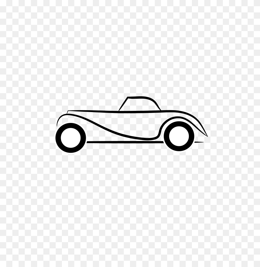 566x800 Clipart - Classic Car Clipart Black And White