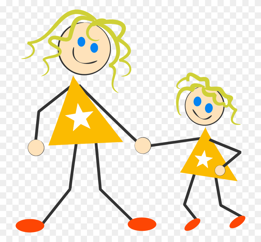 742x720 Clipart - Mother And Daughter Clipart