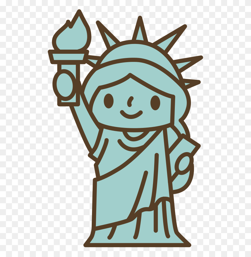 528x800 Clipart - Clipart Statue Of Liberty