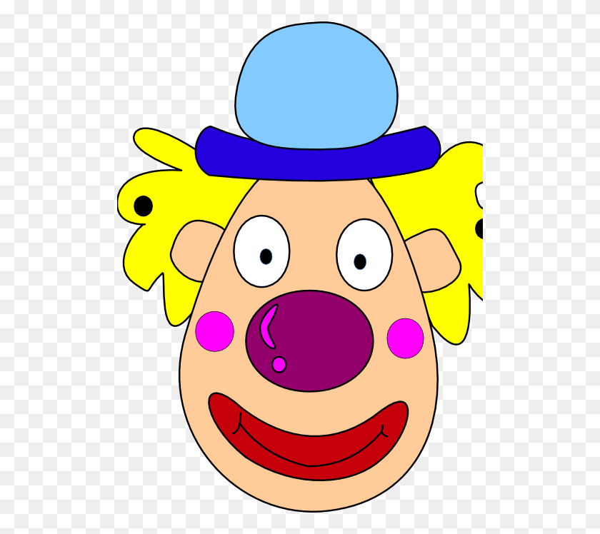 512x688 Clipart - Clown Face PNG