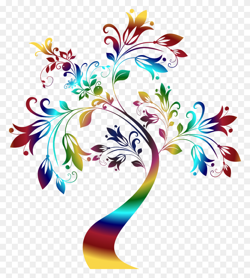 2096x2352 Clipart - Colorful Tree Clipart