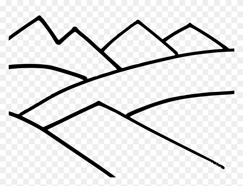 2400x1800 Clipart - Mountain Outline PNG