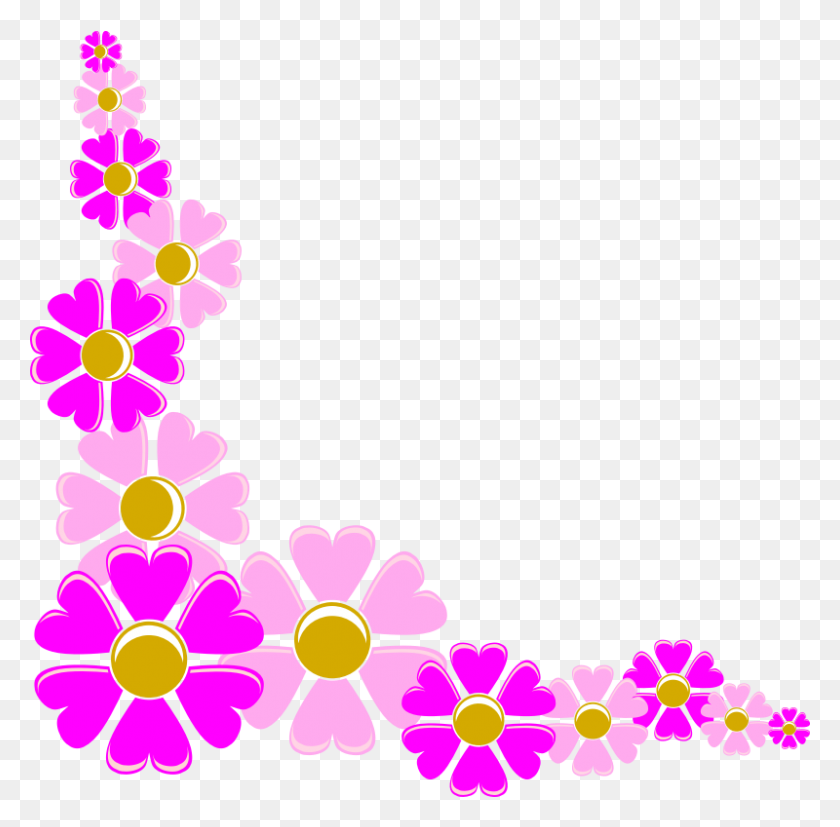 800x787 Клипарт - Угловые Цветы Png