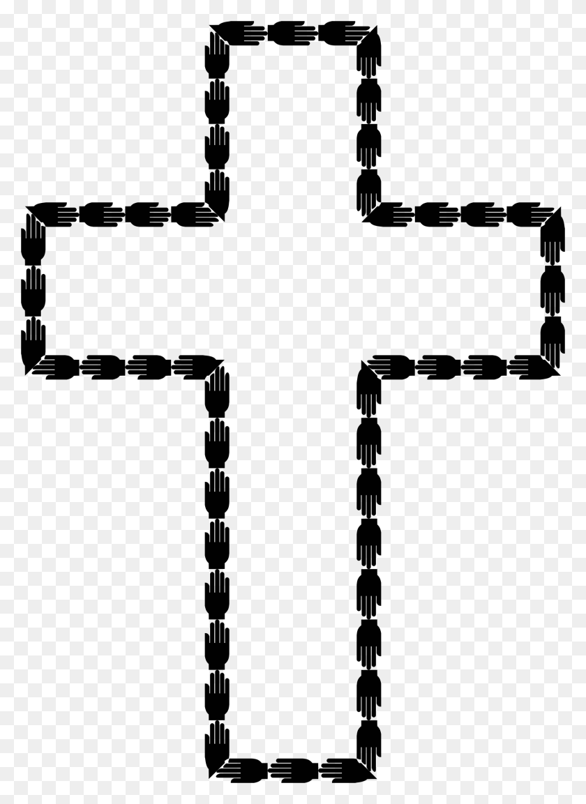 Clipart - Cross With Praying Hands Clipart