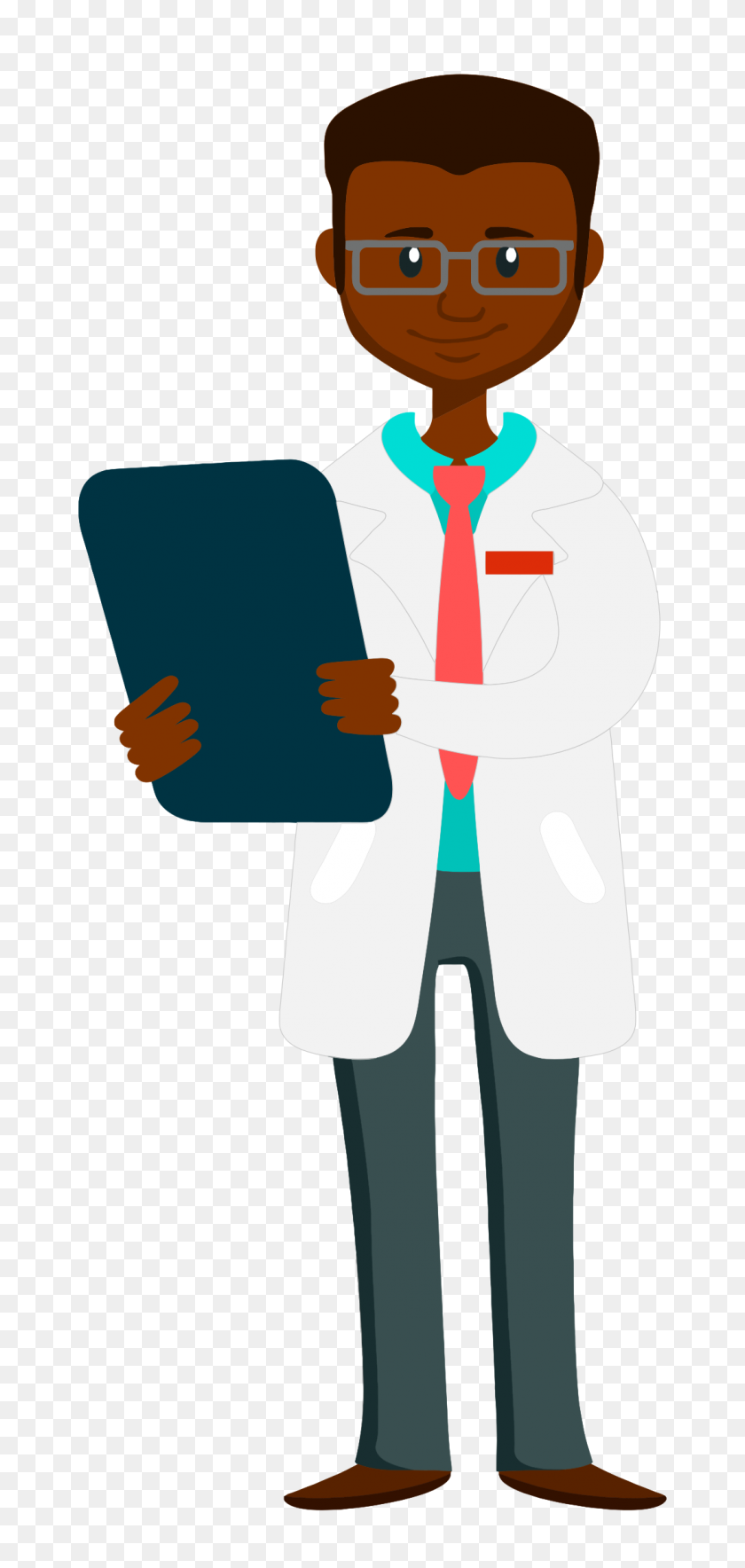 1096x2400 Clipart - Doctor Y Paciente Clipart