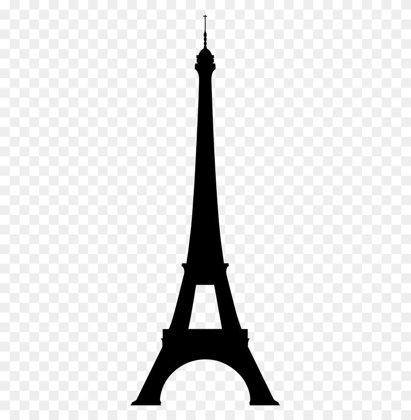 307x800 Clipart - Eiffel Tower Clipart Black And White