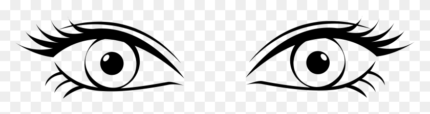 2400x506 Clipart - Eyes Clipart Black And White