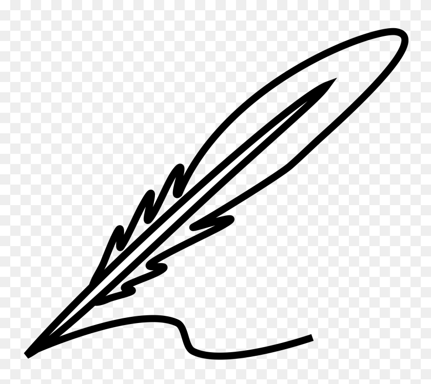 2400x2123 Clipart - Feather Black And White Clipart