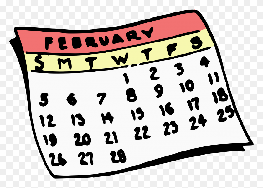 2400x1668 Clipart - February Calendar Clipart
