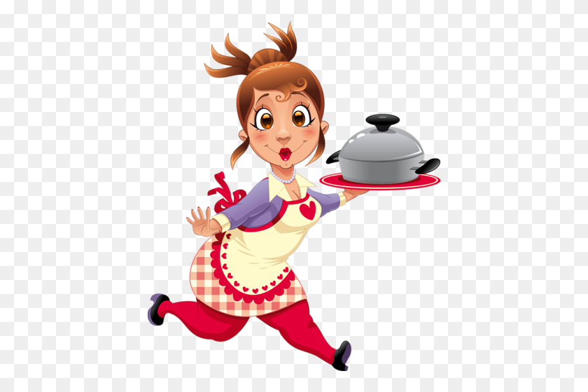 418x500 Clipart - Mujer Chef Clipart