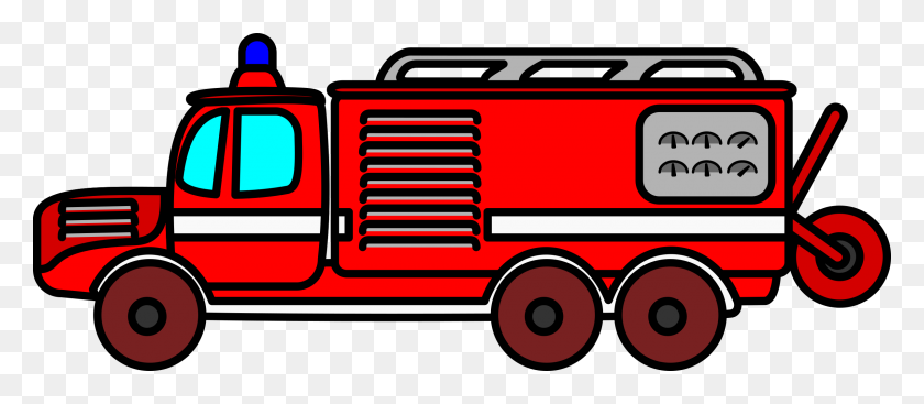 2400x946 Clipart - Fire Engine Clipart