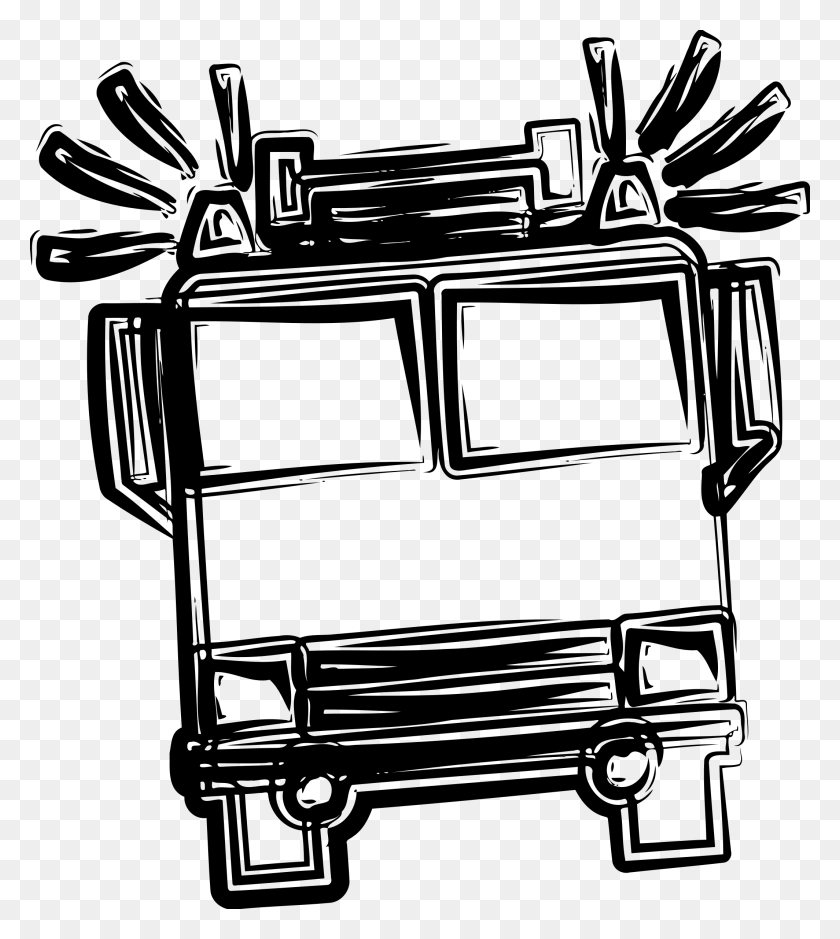 2128x2400 Clipart - Fire Engine Clipart Black And White