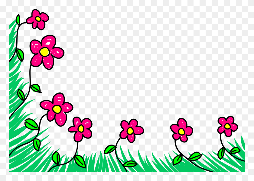2400x1667 Clipart - Frontera Floral Png