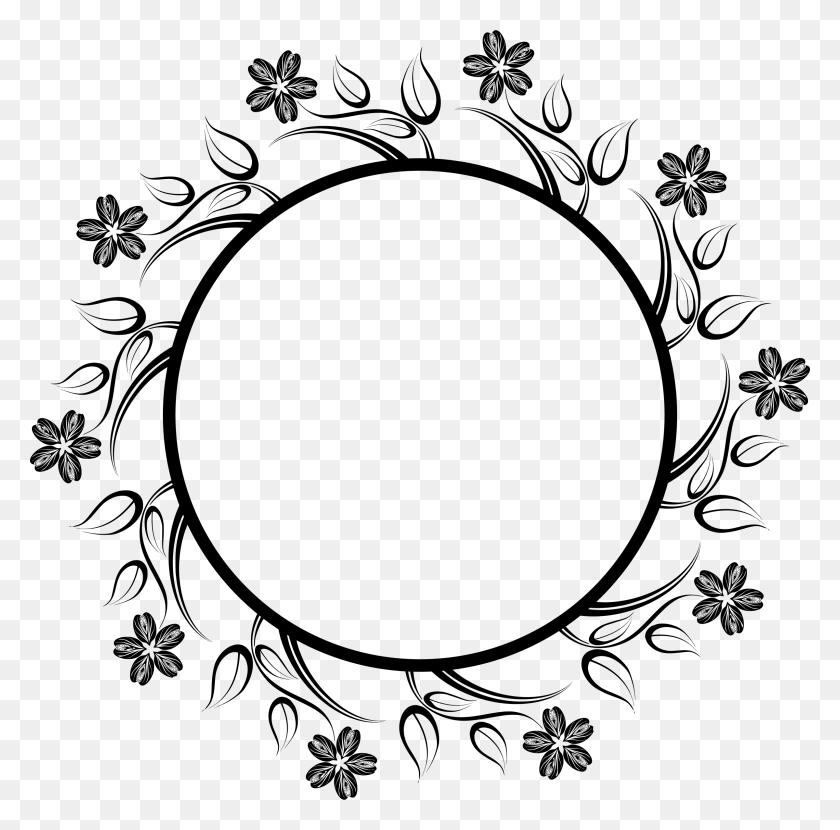 2400x2372 Clipart - Floral Circle PNG