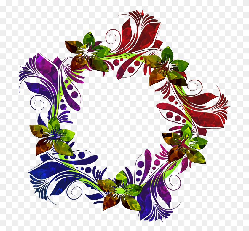 716x718 Clipart - Floral Wreath PNG