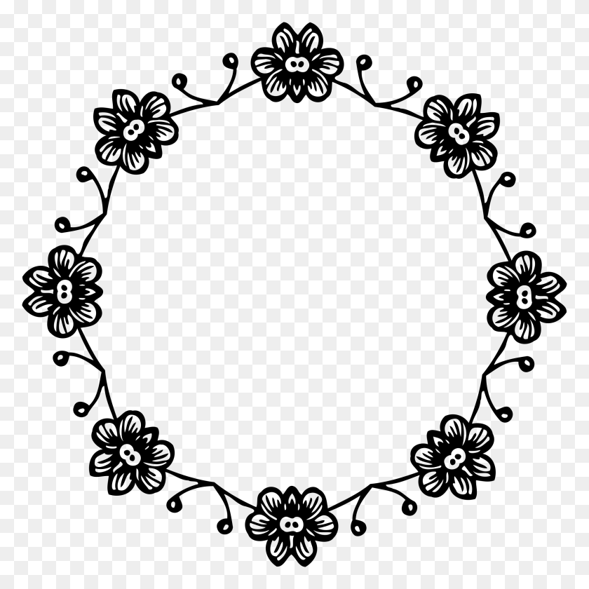 2400x2400 Clipart - Flower Circle PNG