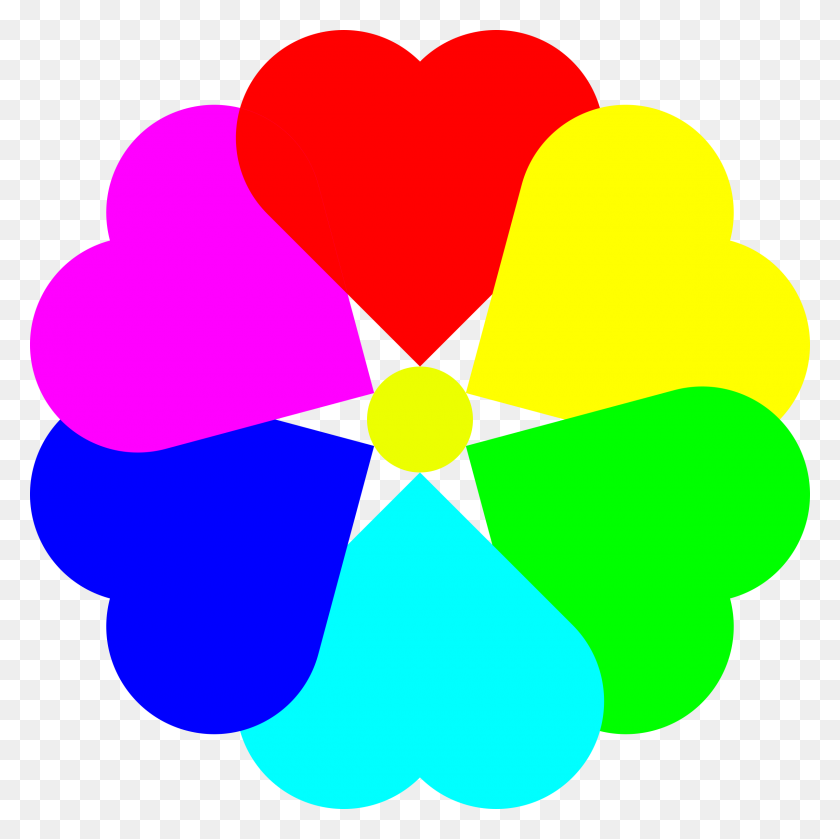 2400x2397 Clipart - Flower Heart Clipart