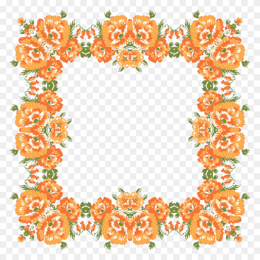 786x786 Clipart - Flower Wreath PNG