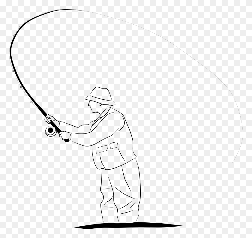 2258x2124 Clipart - Fly Fisherman Clipart