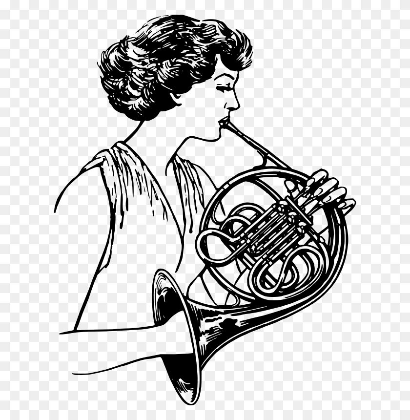 620x800 Clipart - French Horn Clipart