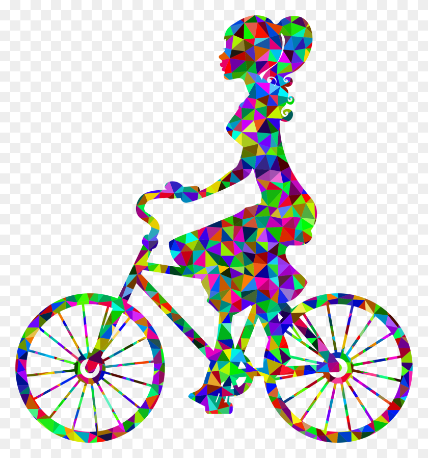 2148x2310 Clipart - Girl On Bike Clipart
