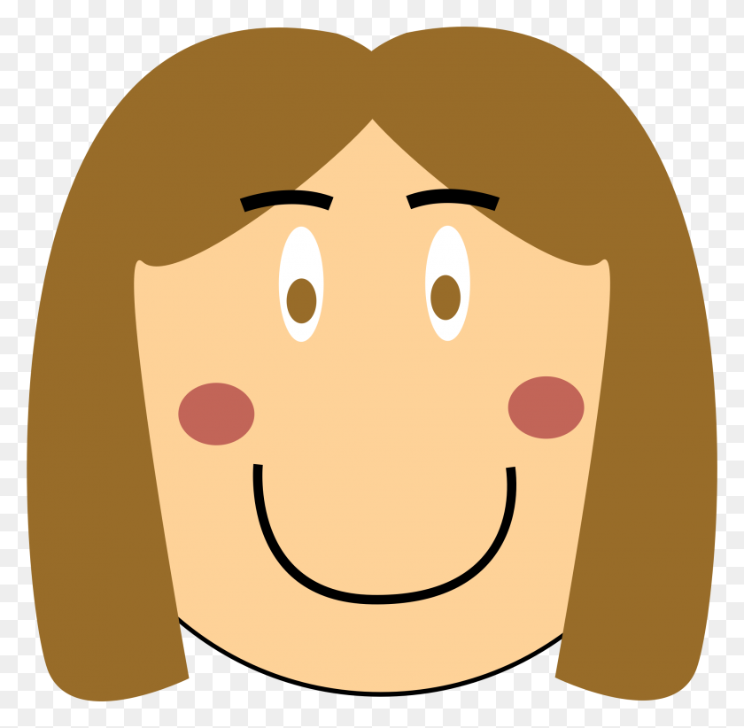 2110x2064 Clipart - Girl With Brown Hair Clipart