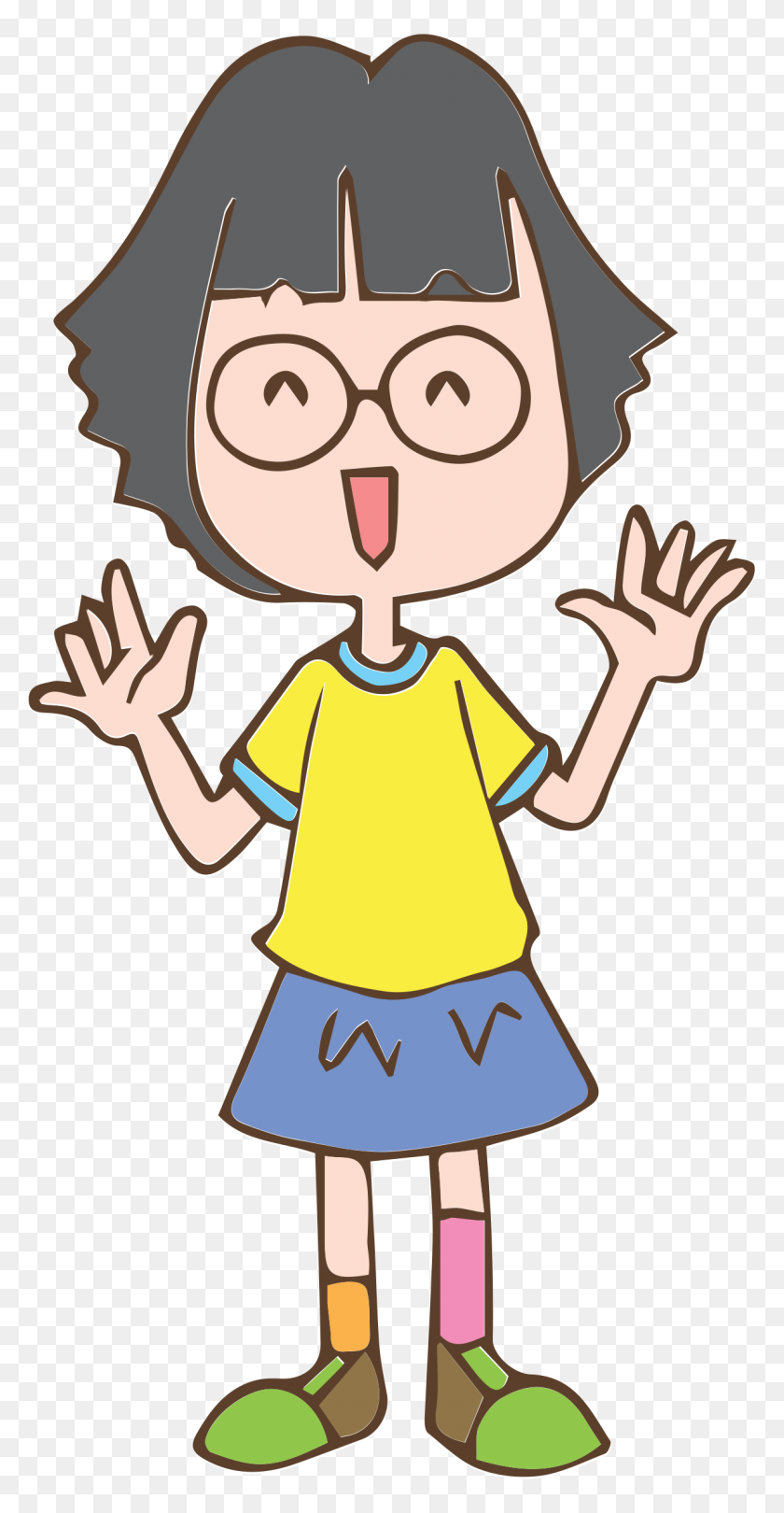 1200x2400 Clipart - Girl With Glasses Clipart