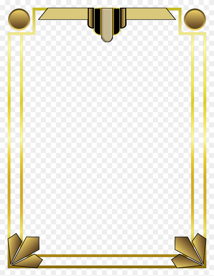 1746x2292 Clipart - Gold Frame Border PNG