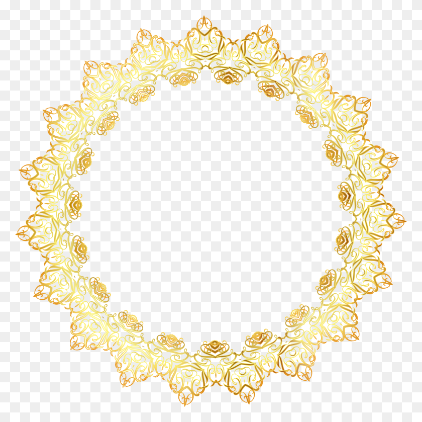 2368x2366 Clipart - Gold Frame Border PNG