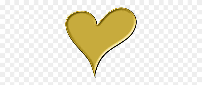 298x293 Clipart - Gold Heart Clipart